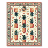 ODIKA Tropical Pineapple Washable Area Rug, Low Pile Non-Slip Boho Rug