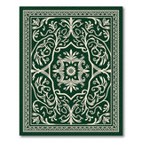 Emerald Green Ornate Persian Border Rug