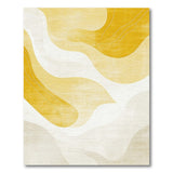 ODIKA Washable Abstract Wavy Rug - Mustard Gold/Cream Low Pile Area Rug
