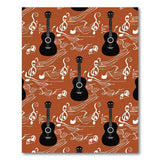 Ukulele Melody Orange Area Rug