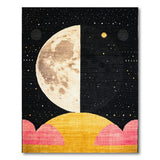 Starry Crescent Moon over Golden Hills Rug
