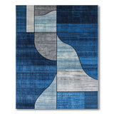 Geometric Modern Blue Teal Abstract Geometric Area Rug
