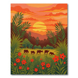 Savanna Sunset Antelope Grazing Area Rug