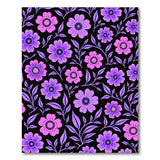 Vivid Purple Floral Pattern Area Rug