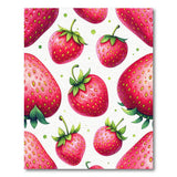 Fruit Pattern Red Vibrant Strawberry Fruit Pattern Area Rug