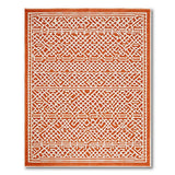 Burnt Orange Geometric Trellis Area Rug
