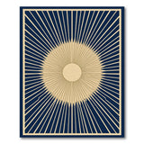Golden Sunburst Navy Geometric Area Rug