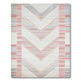 Grey Red Chevron Geometric Area Rug