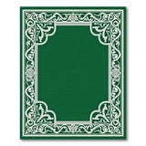 Emerald Green Ornate Border Area Rug