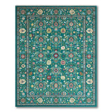 Blue and Teal Floral Teal Persian Floral Area Rug