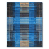 Modern Geometric Blue Dot Grid Area Rug