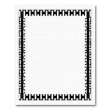 Bold Black White Geometric Border Area Rug