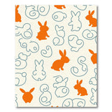 Playful Orange Bunny Egg Silhouette Area Rug