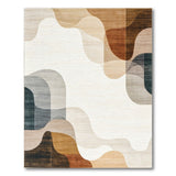 Abstract Organic Wave Beige Area Rug