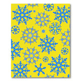 Sunny Yellow Blue Snowflake Pattern Area Rug