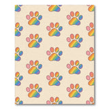 Multi-color and Patterns Rainbow Paw Print Kids Area Rug