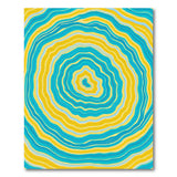 Swirling Teal Yellow Wave Abstract Area Rug