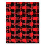 Bold Red Black Geometric Check Area Rug