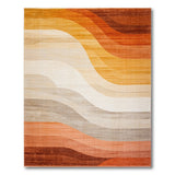 Abstract Area Orange Wavy Orange Abstract Area Rug