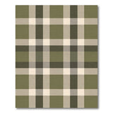 Rustic Olive Green Plaid Farmhouse Rug