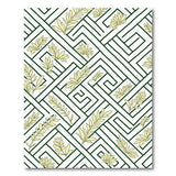 Green Geometric Leaf Maze Area Rug
