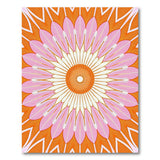 Vibrant Pink Orange Mandala Flower Rug