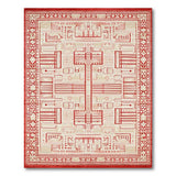 Red Geometric Architectural Area Rug