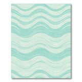 Coastal Beach Blue and Teal Wave Coastal Area Rug
