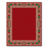 ODIKA Washable Red Holly Border Christmas Rug - Low Pile Non-Slip Traditional Holiday Area Rug