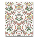 Coral Yellow Floral Medallion Area Rug