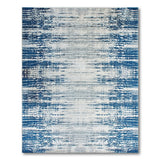 Abstract Blue Grey Striped Area Rug