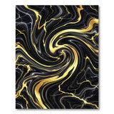Black Gold Marble Swirl Area Rug
