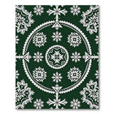 Ornate Green Snowflake Lace Area Rug