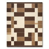 Modern Brown Tan Geometric Block Area Rug
