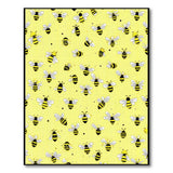 Whimsical Cartoon Bees Yellow Striped Area Rug