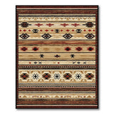 Brown and Tan Southwestern Southwestern Geometric Tribal Area Rug