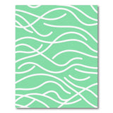 Mint Green Wavy Lines Abstract Area Rug