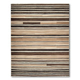 Brown Tan Striped Geometric Area Rug