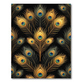 Multi-color and Patterns Golden Peacock Feathers Area Rug