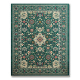 Emerald Green Traditional Persian Medallion Green Rug