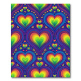 Rainbow Heart Swirl Washable Area Rug