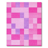 Pink Purple Geometric Block Area Rug