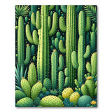 Lush Green Cactus Succulent Area Rug