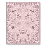 Pink Butterfly Crescent Moon Floral Rug