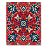 Traditional Persian Bold Red Persian Floral Area Rug