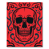 Bold Red Tribal Skull Area Rug