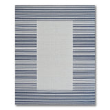 Navy Blue White Striped Coastal Area Rug