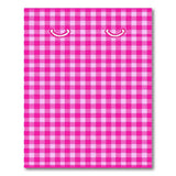 Playful Pink Gingham Rug with Smiley Eyes