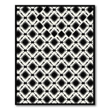 Black White Diamond Tribal Area Rug