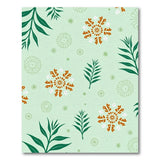Mint Green Fern Leaf and Daisy Floral Rug